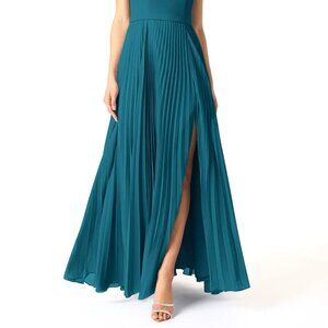 Azazie Lindie Ink Blue Chiffon Bridesmaid Dress Ink Blue Size 4 NWT